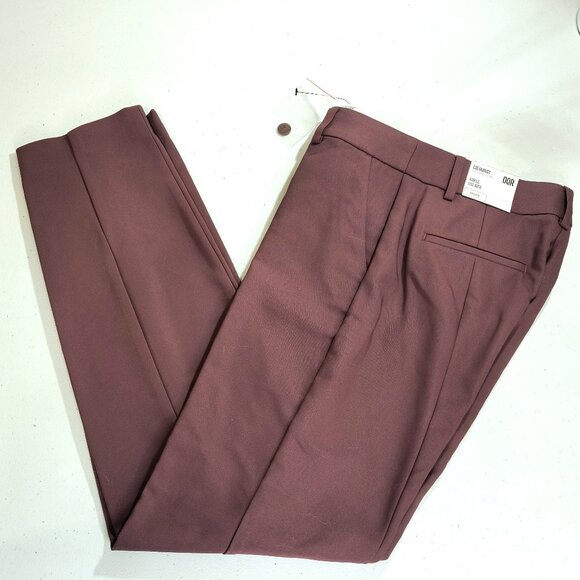 NEW Express Columnist Ankle Mid Rise Size 00 Regular Stretch Brown Pants Fitted - Picture 2 of 10